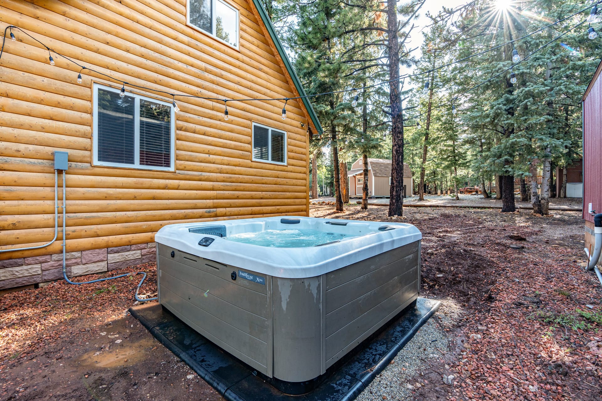 Forest Haven hot tub on the back deck