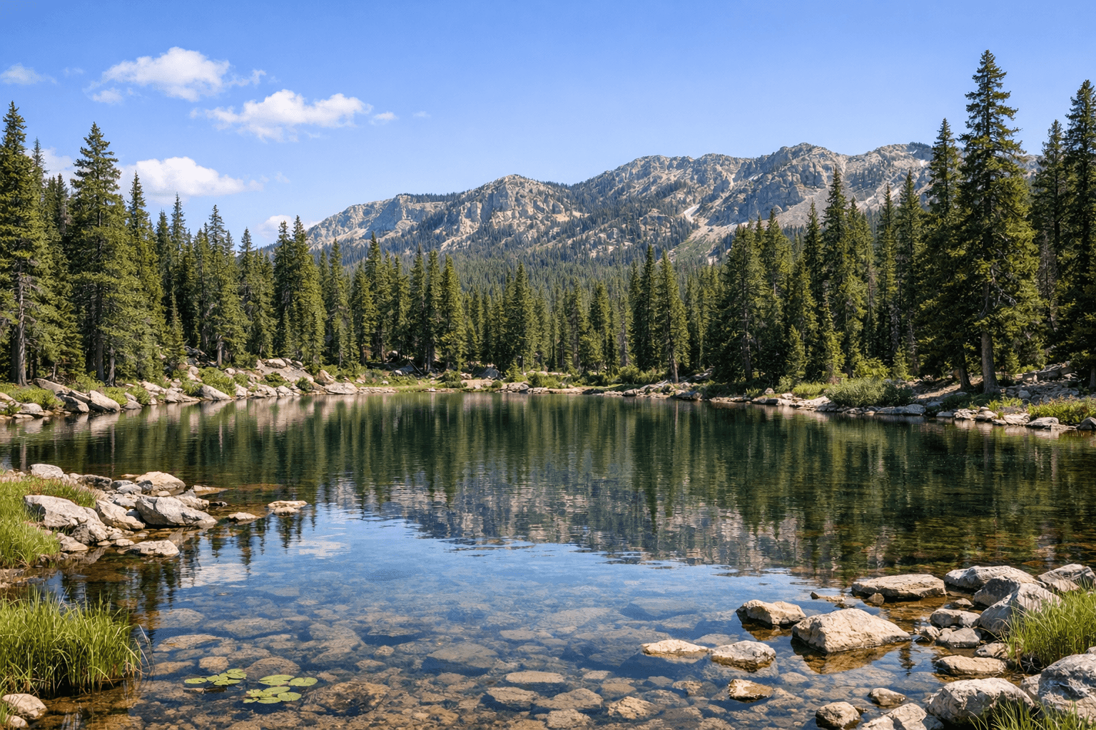 Duck Creek 附近适合从拉斯维加斯避暑的松林与湖区景色