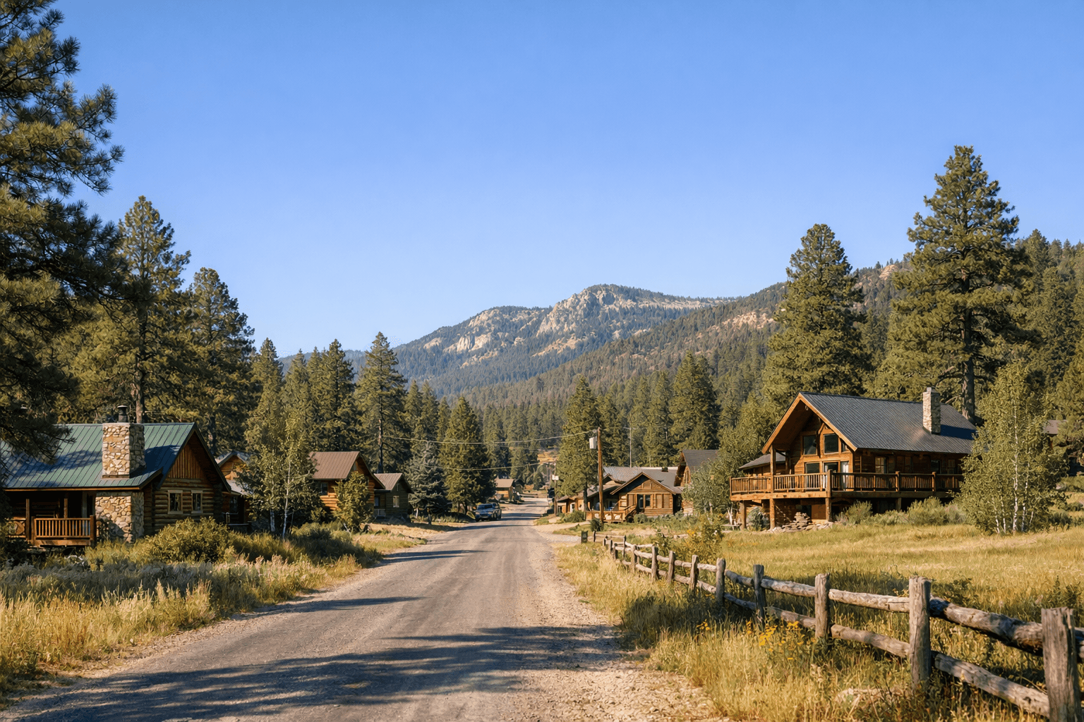 Duck Creek Village 的山镇环境，适合从拉斯维加斯自驾前来的游客