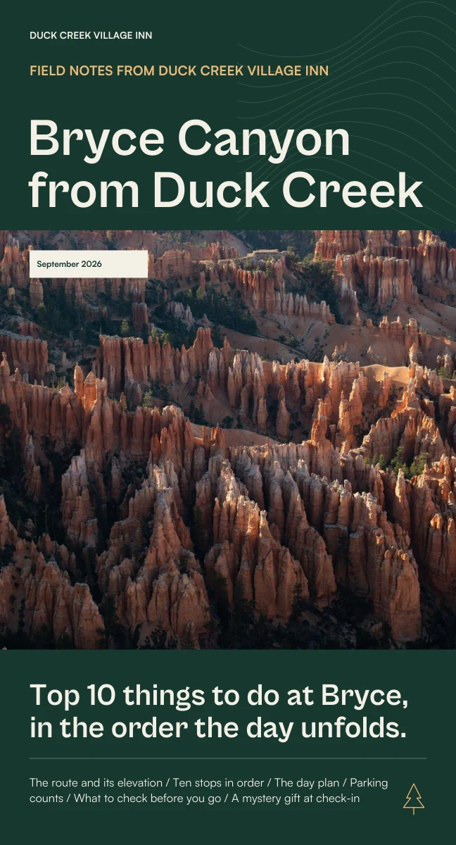 Cover of the Duck Creek Village Inn guide to Bryce Canyon