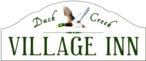 Duck Creek Village Inn logo with flying mallard