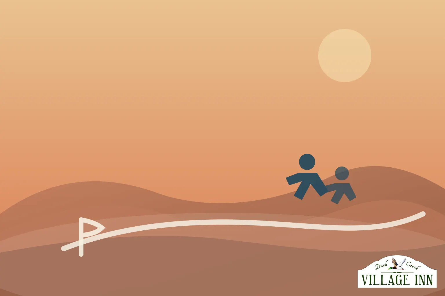 Illustrated trail-running weekend scene for Grand Circle Trailfest