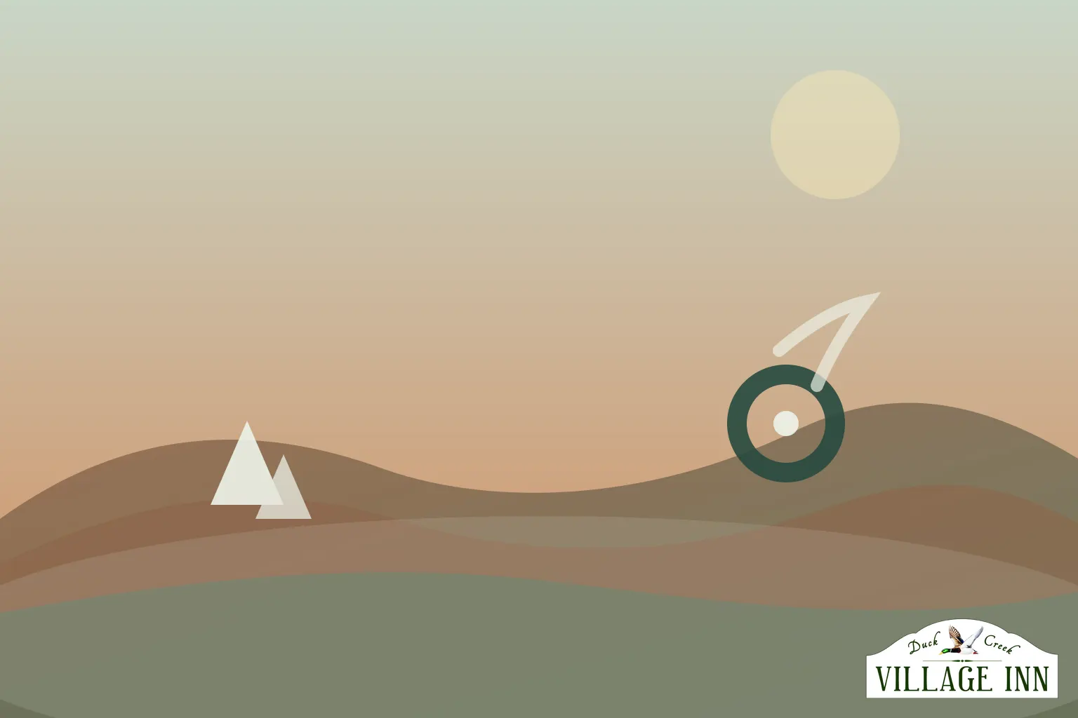 Illustrated off-road adventure weekend with trucks, mountains, and subtle DCVI branding